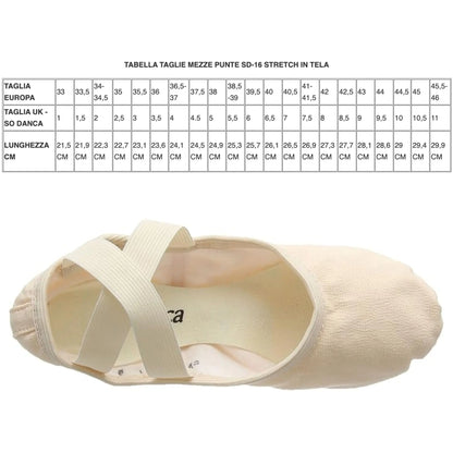 So Danca - Mezze Punte elasticizzate Danza Classica scarpette ballerina SD16