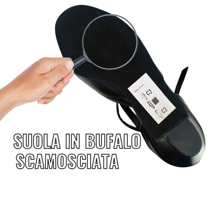 Scarpe da Ballo donna chiuse incrociato Cuccarini Vera Pelle da sala Danza Liscio Studio (tacco 30)